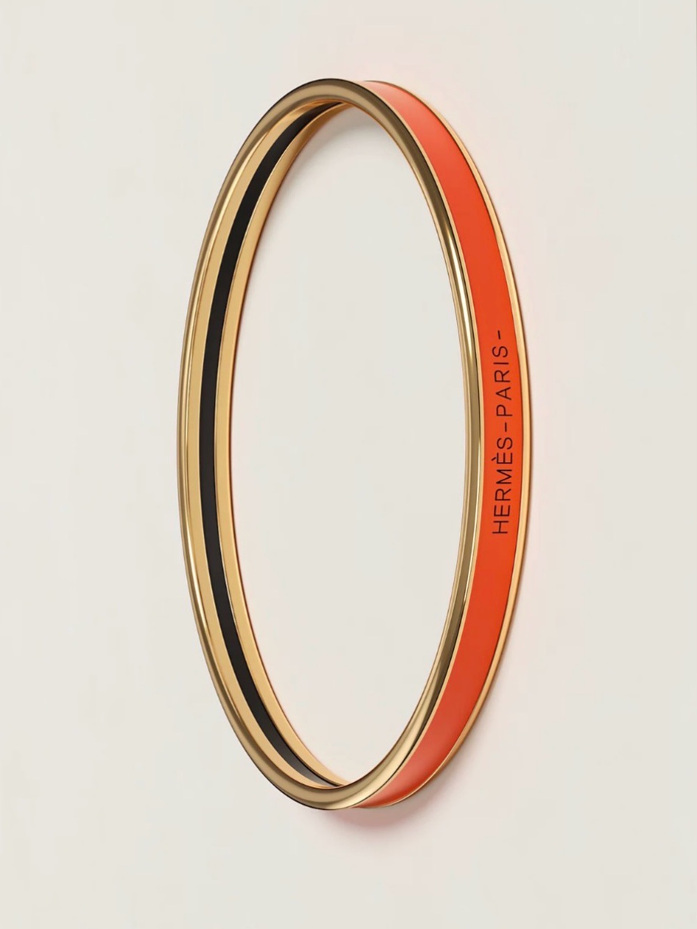 4mm Orange Enamel Thin Bangle Bracelet